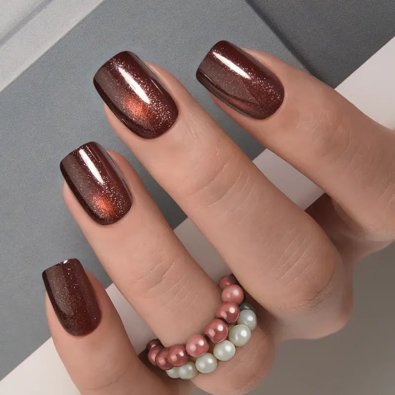 Lot de 30 faux ongles blush brillants – Manucure courte naturelle pour tous les jours