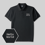 Polo brodé Hello World Geek