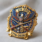 Broche commémorative 250 ans de patriotisme (1776-2026)
