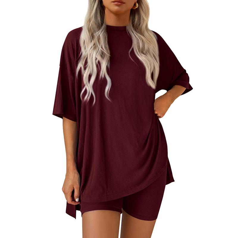 Oversized Top & Biker Shorts Lounge Set