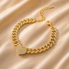 Chaîne de cheville Cœur Papillon pour Femme – Plaqué Or/Argent