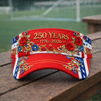 Casquette de tennis décontractée avec impression artistique du 250e anniversaire des États-Unis