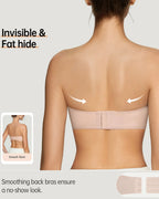 Soutien-gorge bandeau sans couture et sans armatures pour femme | Sans bretelles et antidérapant