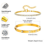 Set de bracelets-joncs et chaîne de tennis
