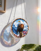 Attrape-soleil lumineux Ailes de la Liberté – Art en acrylique pour fenêtre