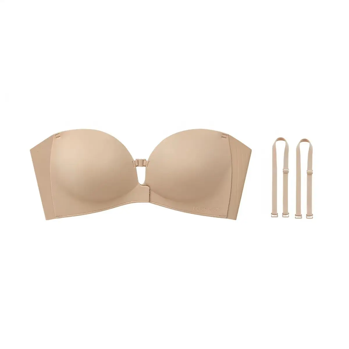 Soutien-gorge sans bretelles à double boucle avant pour femme | Soutien-gorge sans armature anti-glisse et maintien complet