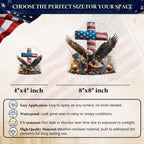 Autocollant Croix Aigle Faith Freedom USA – 250ème Anniversaire 1776-2026 pour Vitre de Voiture