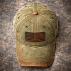 Casquette de baseball délavée avec drapeau américain vintage