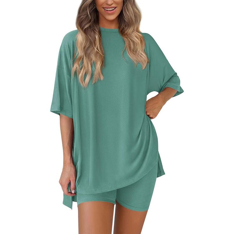 Oversized Top & Biker Shorts Lounge Set