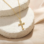 Collier croix liquide