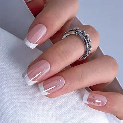 Lot de 30 faux ongles blush brillants – Manucure courte naturelle pour tous les jours