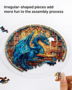 Le vitrail attrape-lumière "Dragon Bleu" - Art mural en acrylique