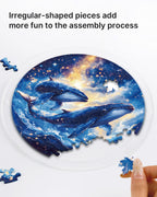 Attrape-soleil lumineux des baleines jumelles du cosmos – Décoration de fenêtre en acrylique
