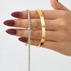 Set de bracelets-joncs et chaîne de tennis