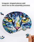 Attrape-soleil lumineux chat mosaïque - Art acrylique pour fenêtre