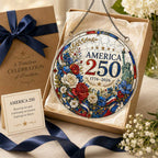 Ornement suspendu en acrylique America 250e anniversaire | Décoration patriotique de fenêtre 1776-2026