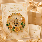 Broche vintage abeille et fleur 3D