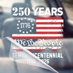 Autocollant du semi-quincentenaire 250e anniversaire Drapeau des États-Unis Nous le peuple 1776-2026