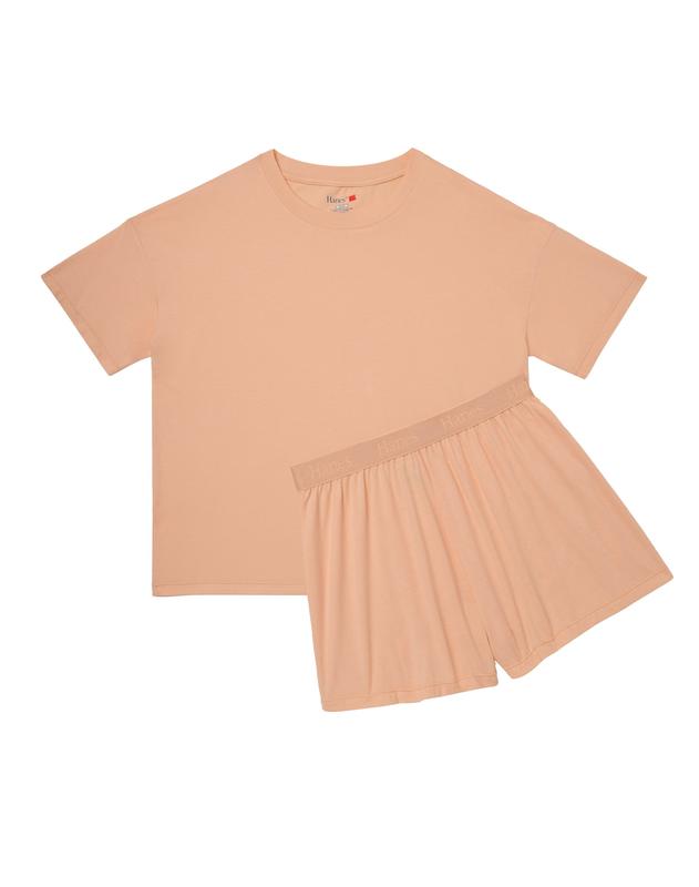 Women’s Bamboo-Blend Boxy Tee & High-Rise Shorts Pajama Set