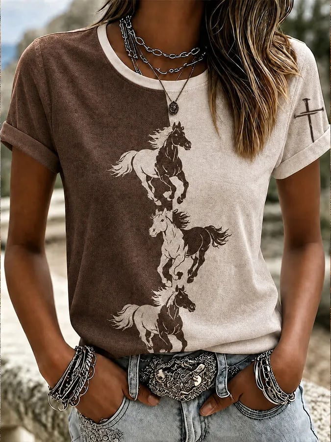 Women's Western-Style Printed Casual Top
