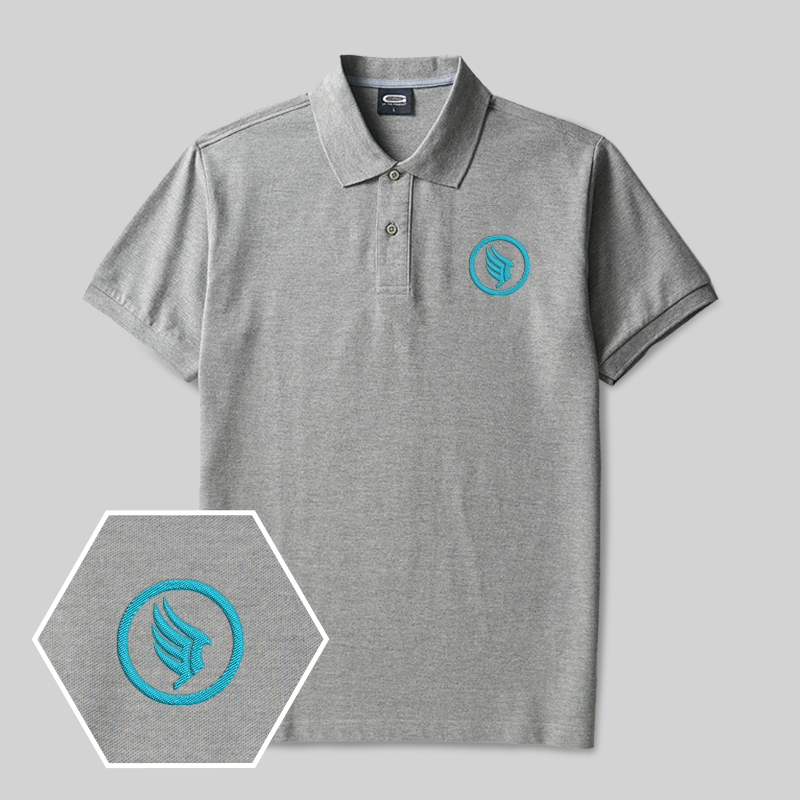 Wings of Freedom Geek Embroidered Polo Shirt
