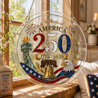 Ornement de Suncatcher Puzzle en Acrylique pour le 250e Anniversaire de l'Amérique