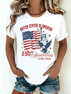 T-shirt Patriotique Vintage Aigle Statue de la Liberté 250ème Anniversaire USA