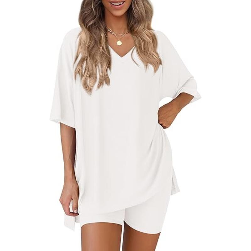 Oversized Top & Biker Shorts Lounge Set