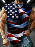 Men'S Casual American 250Th Anniversary Printed Sleeveless Vest