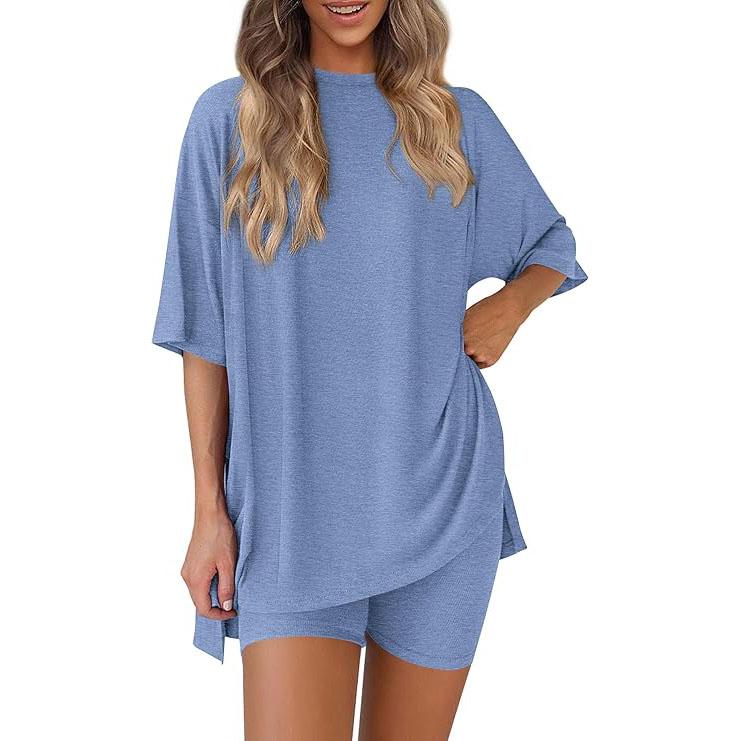 Oversized Top & Biker Shorts Lounge Set