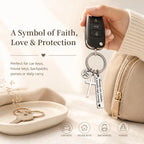 Porte-clés Maneja Con Cuidado Drive Safe avec croix et breloque I Love You