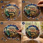 Décoration à suspendre pour puzzle en acrylique America 250 – Attrape-soleil patriotique 1776-2026 pour fenêtre