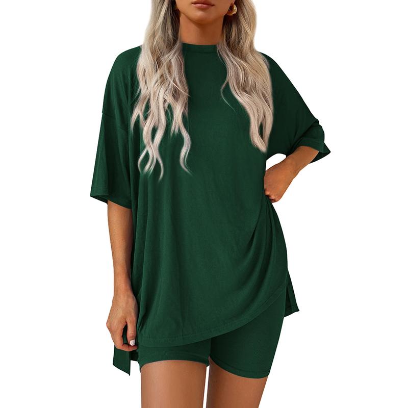 Oversized Top & Biker Shorts Lounge Set