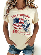 T-shirt Patriotique Vintage Aigle Statue de la Liberté 250ème Anniversaire USA