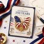 Broche papillon drapeau américain pour célébrer les 250 ans 1776-2026 Broche papillon patriotique