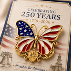 Broche papillon drapeau américain pour célébrer les 250 ans 1776-2026 Broche papillon patriotique
