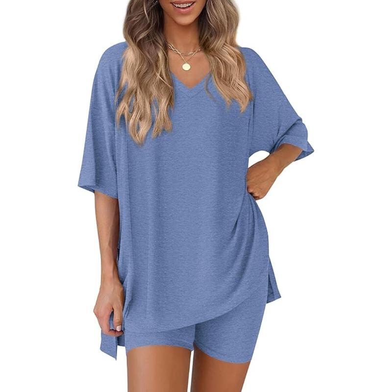 Oversized Top & Biker Shorts Lounge Set