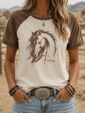 Women's Vintage Western Faith Print T-Shirt
