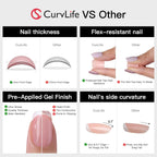 Lot de 30 faux ongles blush brillants – Manucure courte naturelle pour tous les jours