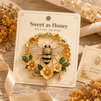 Broche vintage abeille et fleur 3D