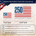 Autocollant drapeau USA 250e anniversaire de l'indépendance 1776-2026