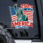 Autocollant Décoratif USA Drapeau Statue de la Liberté 250ème Anniversaire 1776-2026