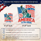Autocollant Décoratif USA Drapeau Statue de la Liberté 250ème Anniversaire 1776-2026