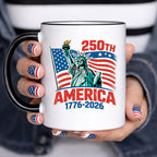 Autocollant Décoratif USA Drapeau Statue de la Liberté 250ème Anniversaire 1776-2026
