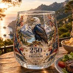 Coupe en verre commémorative Aigle de la Liberté America 250