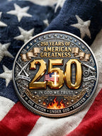 Que Dieu bénisse l'Amérique 250e anniversaire des États-Unis Grande pièce de monnaie Pièce commémorative