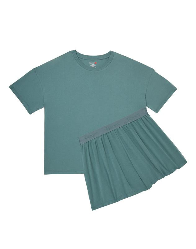 Women’s Bamboo-Blend Boxy Tee & High-Rise Shorts Pajama Set