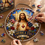 Ornement Suspendu en Acrylique "America 250" pour Fenêtre