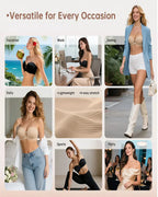 Soutien-gorge sans bretelles à double boucle avant pour femme | Soutien-gorge sans armature anti-glisse et maintien complet