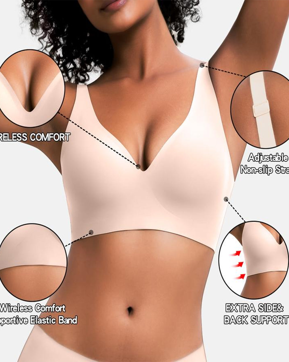 Women's Seamless Wireless Push Up Bra